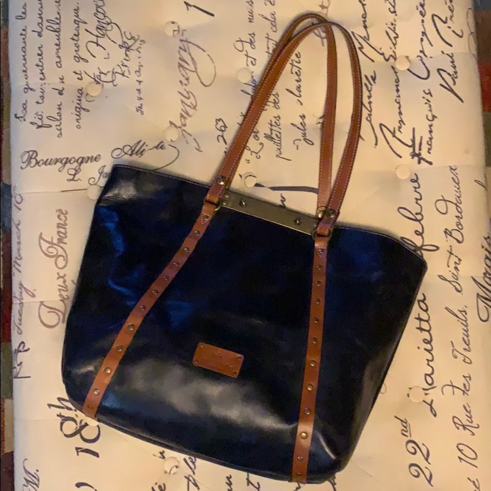 Patricia Nash Benvenuto Large Black/Brown Tote